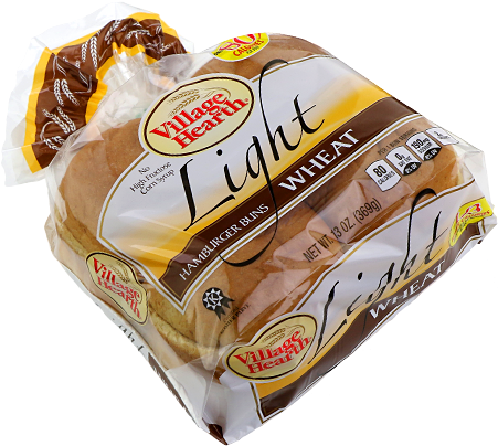 Light Wheat Hamburger Buns - Village Hearth Light Hamburger Buns (525x414), Png Download