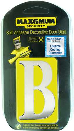 Self Adhesive Satin Stainless Front Door Letter B - Max6mum Security Max6mum Window Safe Sash Jammer (2 (450x450), Png Download