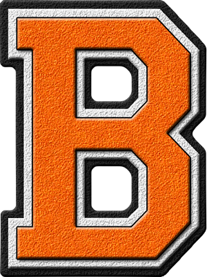 Orange Varsity Letter B (300x400), Png Download