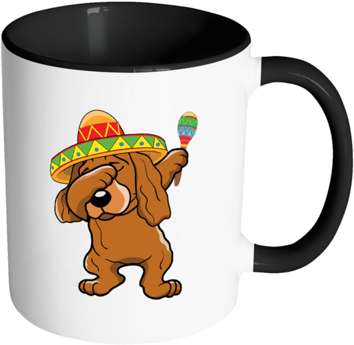 Dabbing Cocker Spaniel Dog In Sombrero - Birthday Cup For Wife (580x580), Png Download