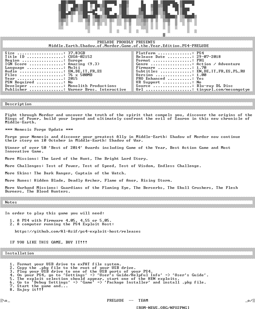 Shadow - Of - Mordor - Game - Of - The - - Playstation 4 (840x1032), Png Download