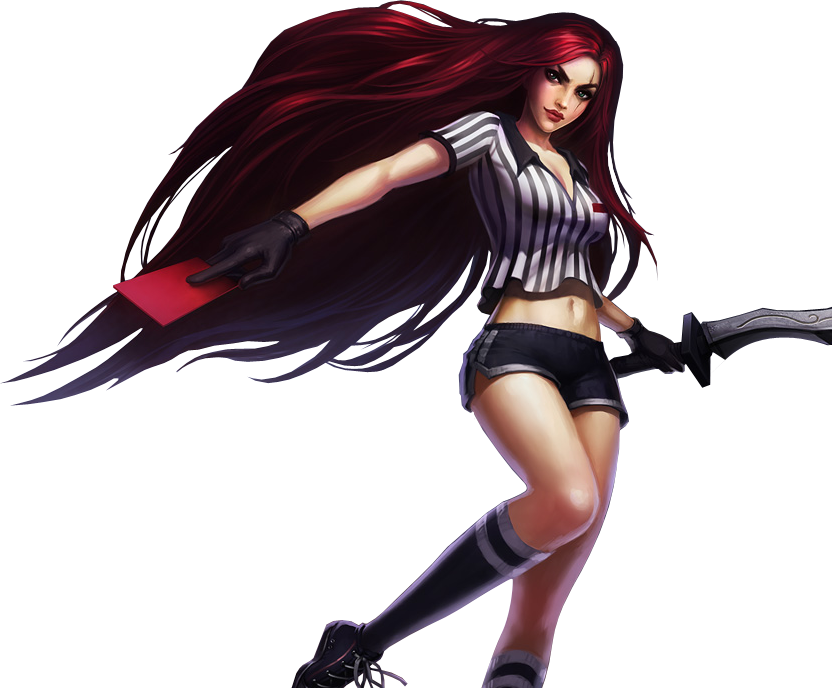 Red Card Katarina Render By Gokunks-d7pu2s7 - Red Card Katarina Png (832x688), Png Download