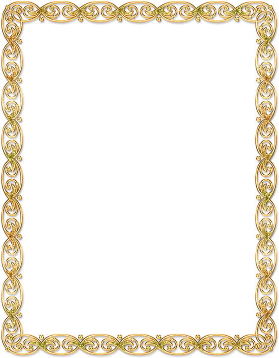 Cadre Gold Frames, Flower Frame, Borders For Paper, - Золотая Рамка Для Грамот (566x800), Png Download