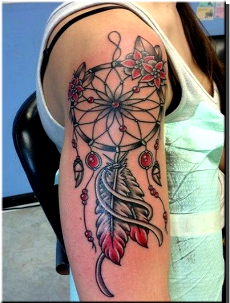 Татуировка Ловец Снов - Dreamcatcher Sleeve Tattoo Designs (800x600), Png Download