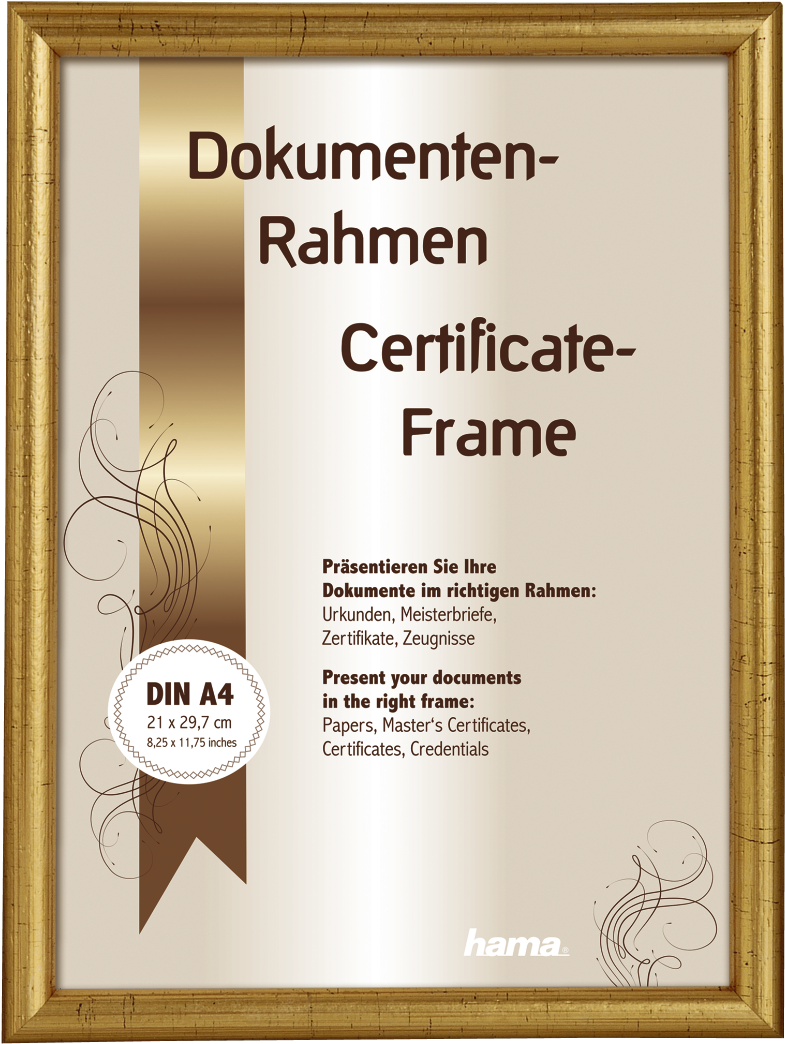 "oregon" Wooden Frame, Gold, 21 X - Hama Rámeček Dřevěný Oregon, Hnědý, 21x29,7cm (1100x1100), Png Download