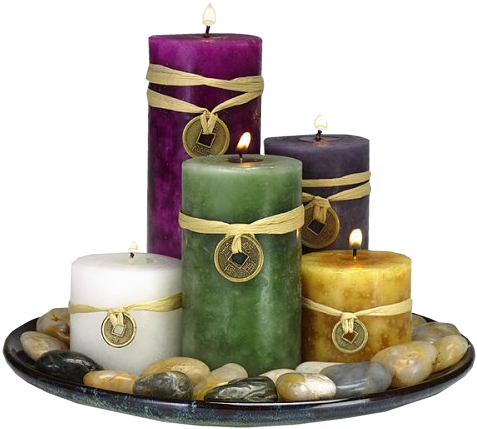 Velas Decorativas - Feng Shui Candles 5 Elements (477x429), Png Download