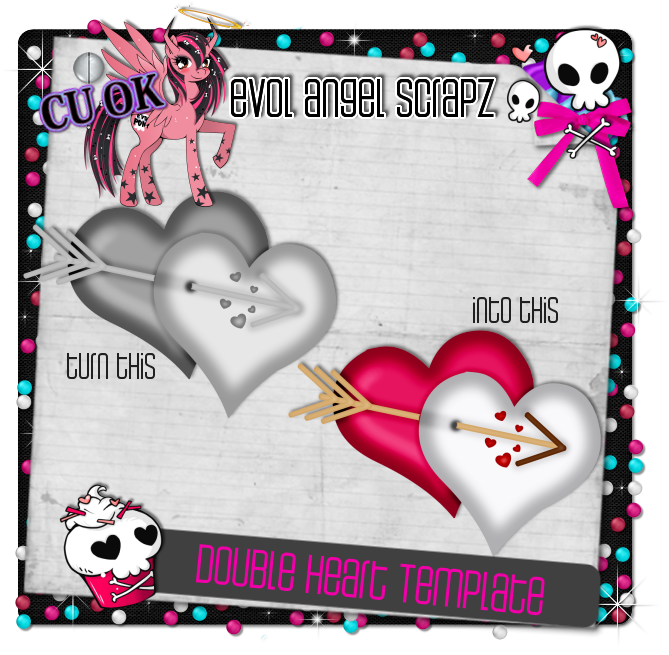 New~double Heart Template - Heart (700x700), Png Download