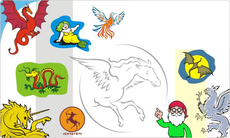 Mythical Creatures Clipart - Dragon Clip Art (750x451), Png Download