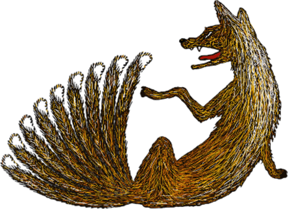 Which Mythological Creature Is This - Kitsune (572x415), Png Download