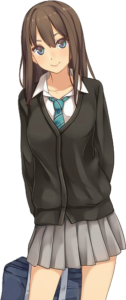 Anime School Girl Render (582x600), Png Download