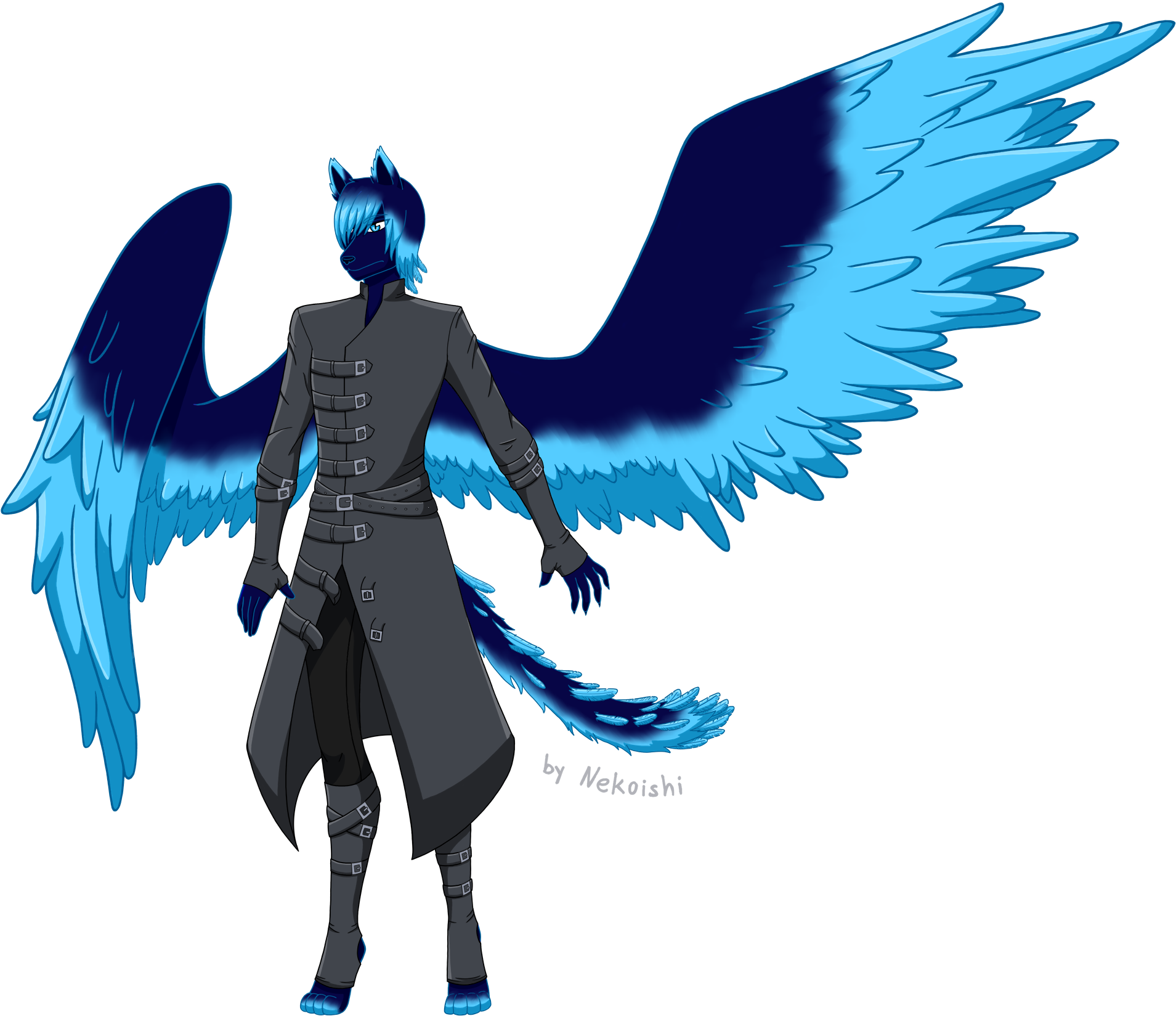 Blue Feather - Illustration (2000x1800), Png Download