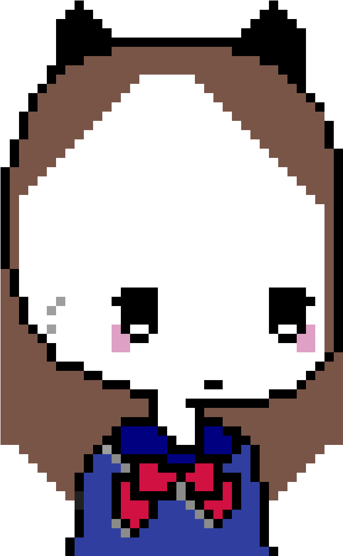 Anime School Girl - Pixel Art (1152x1152), Png Download