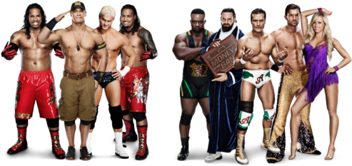 Dolph Ziggler Amp The Usos Tamina Snuka And The Usos - Professional Wrestling (500x248), Png Download