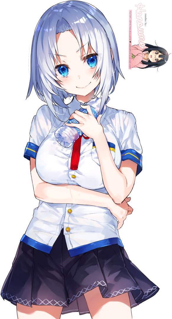 Anime Girl Original Render Hansume School Girls Png - Mika Pikazo 顔 (678x1100), Png Download