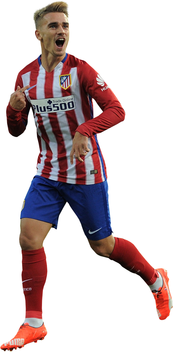 Antoine Griezmann Render - Atletico Madrid Nike Home Shirt 2015/16 Large (648x1221), Png Download