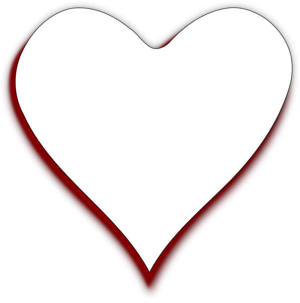 Heart Gloss 1 Coloring Book Colouring Sheet Page Black - Heart White Line Transparent Background (999x1009), Png Download