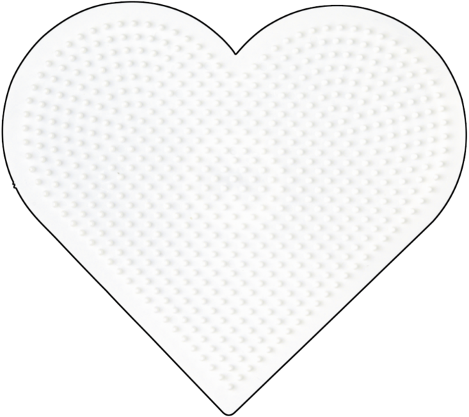 Large White Heart Peg Board For Hama Midi Beads - Heart (674x600), Png Download