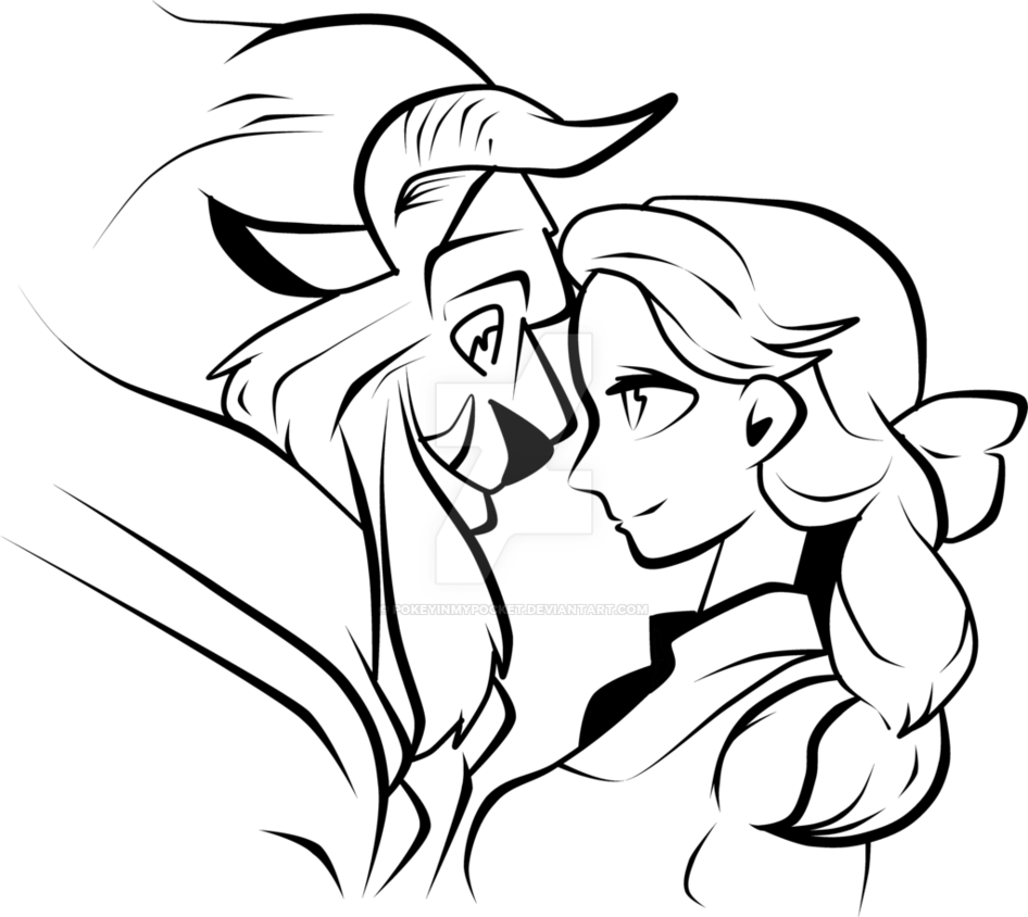 Beauty And Beast {drawing} By Pokeyinmypocket On Deviantart - Drawing (946x844), Png Download