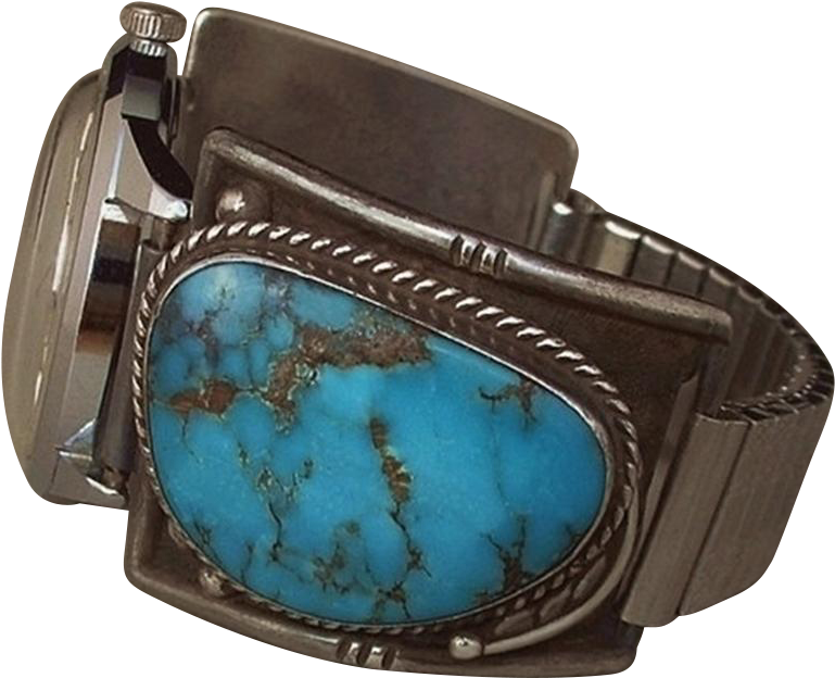 Rare "blue Diamond Turquoise" Vintage Native American - Bracelet (768x768), Png Download