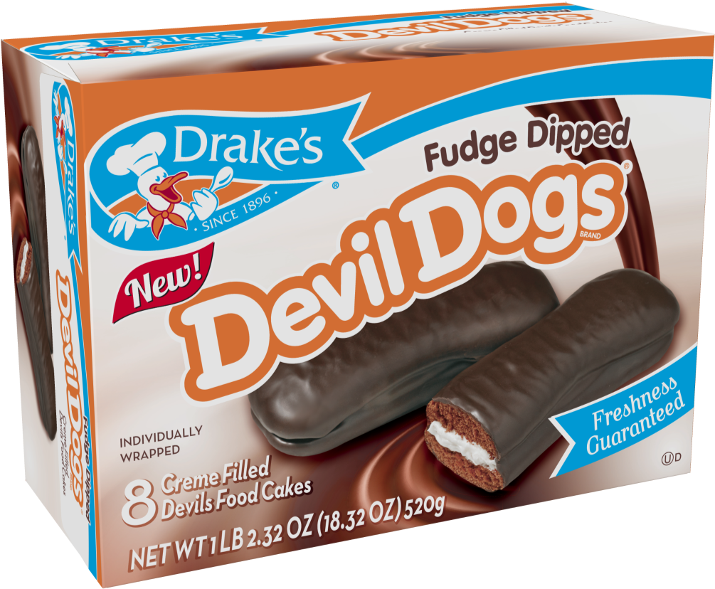 Drake's Fudge Dipped Devil Dogs Family Pack - Fudge Dipped Devil Dogs (1200x900), Png Download