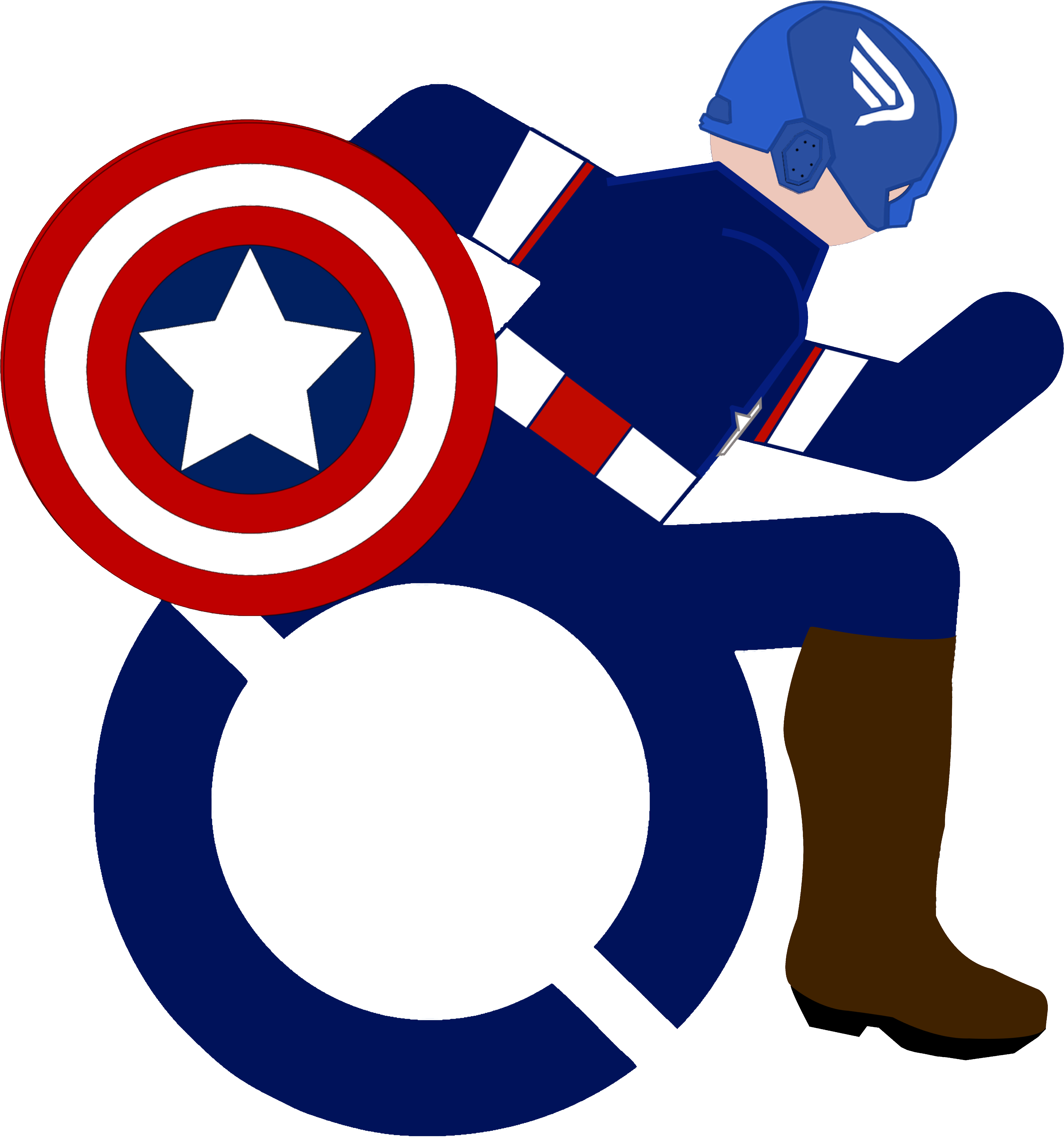 Disabled Captain America New - Logo Silla De Ruedas (6468x6468), Png Download
