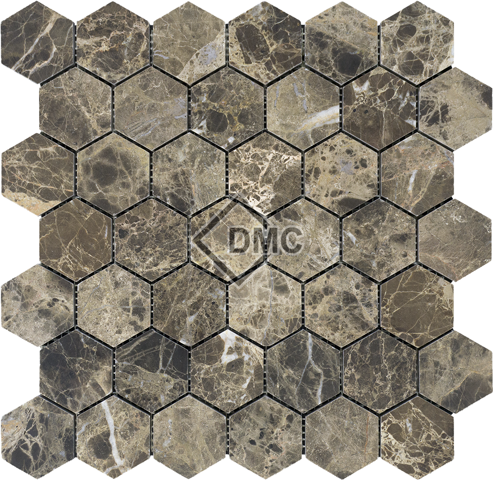 Emperador Dark 2″ Hexagon - Product (1000x1000), Png Download