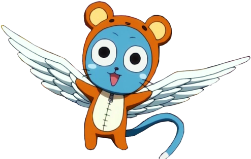 Bear And Happy Image - Happy Fairy Tail Chibi (500x319), Png Download