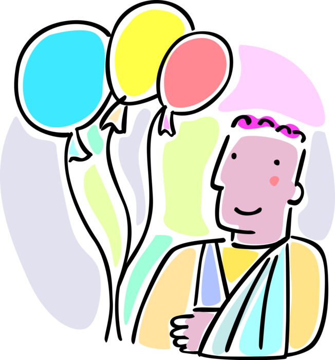 Vector Illustration Of Accident Victim Boy With Arm (652x700), Png Download