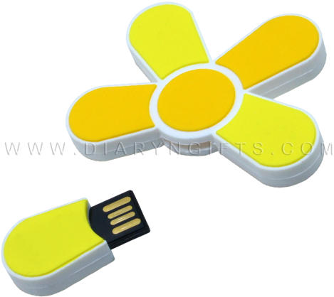 Flower Shaped Flash Drive (500x500), Png Download
