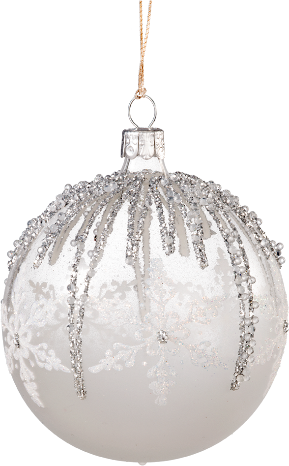 Glass Ornament Clear White Glass Christmas Ball Png Full Size Png Download Seekpng