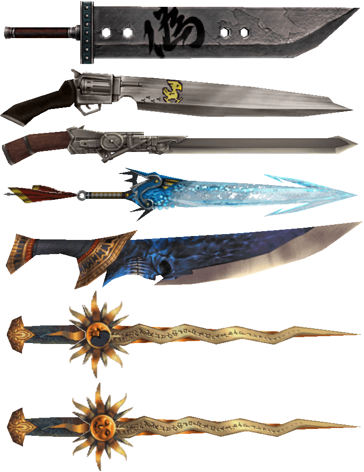 Axtu7z8 - Final Fantasy Gilgamesh Swords (744x966), Png Download