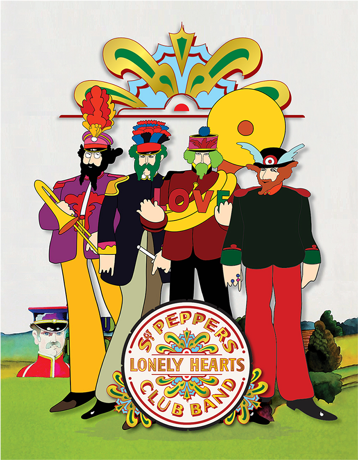 Double Tap To Zoom - Yellow Submarine Beatles Sgt Pepper (1000x1000), Png Download