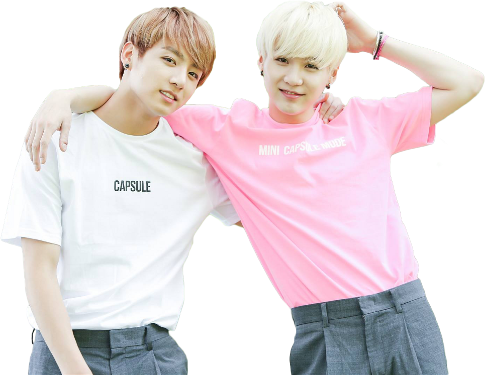 Clip Art Black And White Stock Bangtanboys Bts Sugakookie - Yoongi And Jungkook Png (563x434), Png Download