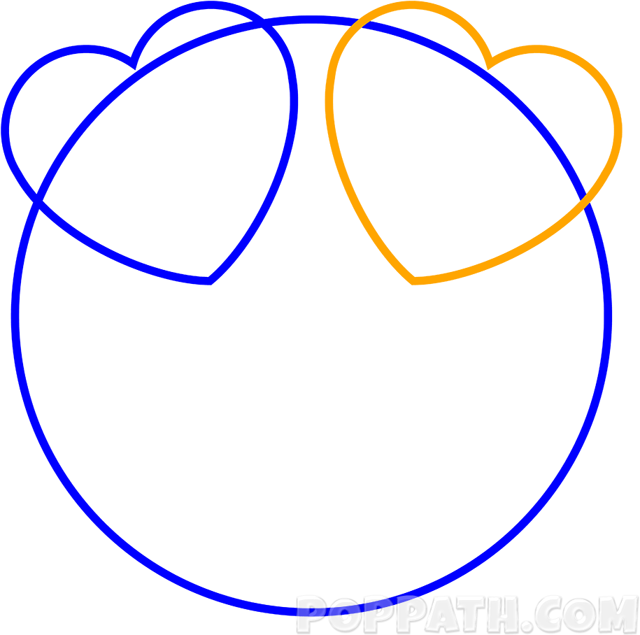 Create Another Heart On The Right Side Of The Circle - Geometry (1000x1000), Png Download