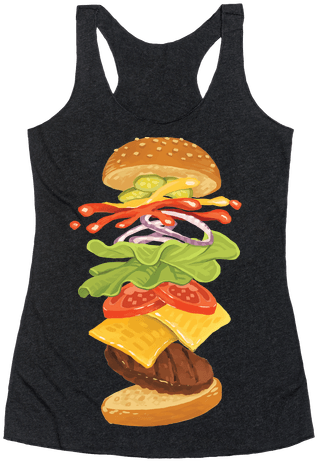 Anatomy Of A Burger Racerback Tank Top - Babadook Is A Gay Icon (484x484), Png Download