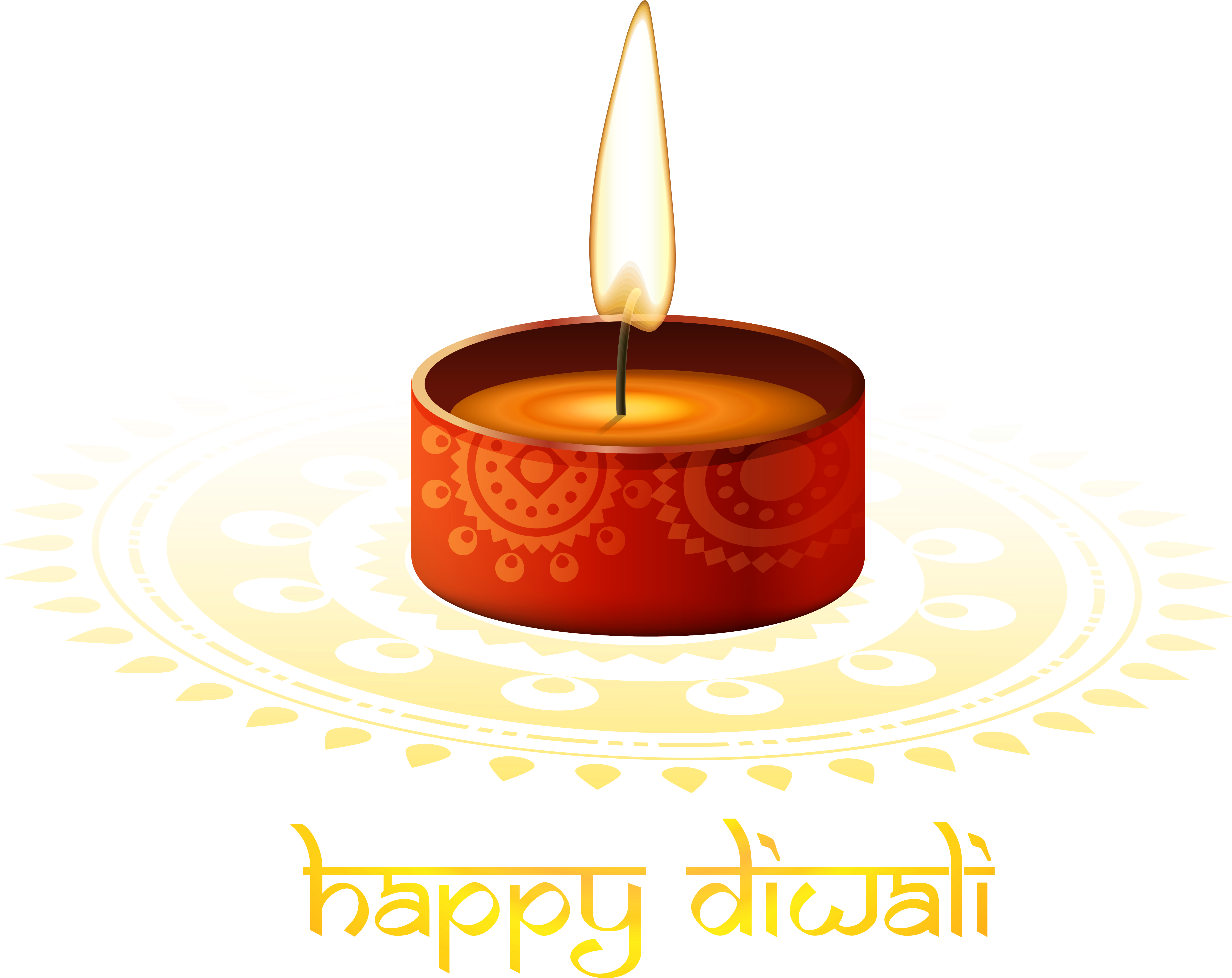 Diwali, Oil Lamp Nestled Against Peacock Feathers Card (5929x4873), Png Download
