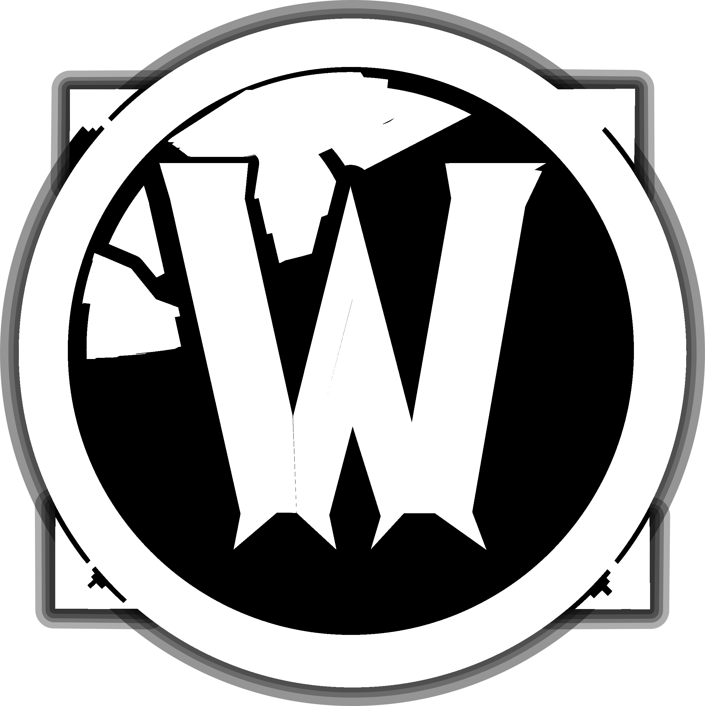 World Of Warcraft Logo Black And White - Emblem (2400x2403), Png Download