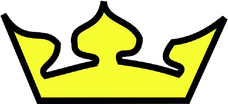 Simple, Yellow, King, Queen, Cartoon, Free, Gold, Crown - Crown Clip Art (640x320), Png Download