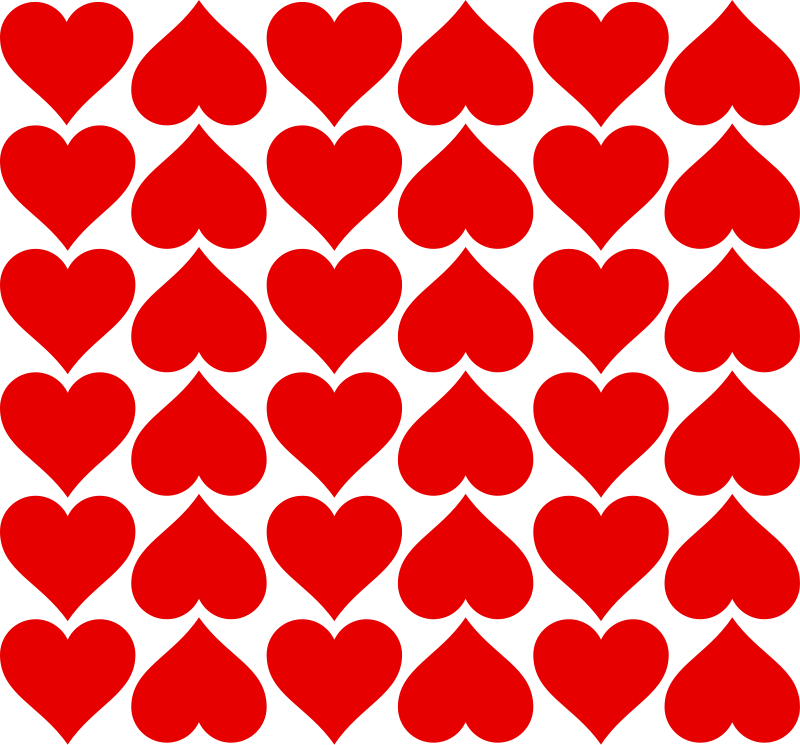 Heart Tiles Free Vector - Free Vector Heart (800x745), Png Download