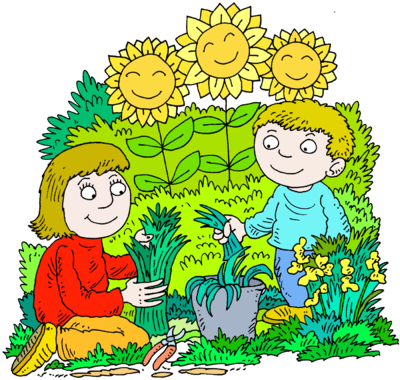 Clip Art Freeuse Garden Clipart - Cartoon (400x380), Png Download