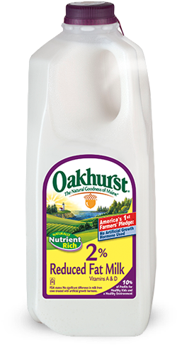 2% Reduced Fat Milk - Oakhurst 2% Reduced Fat Milk, 32 Fl Oz (356x523), Png Download
