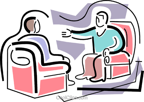 Two People Sitting In Chairs Royalty Free Vector Clip - Counselling Therapy Clipart (480x341), Png Download
