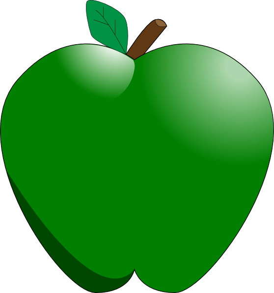 Apple Clipart Cute Green - Green Apple Clipart (558x597), Png Download
