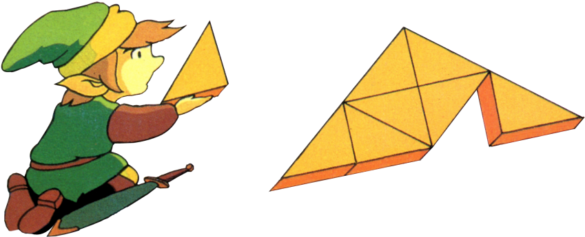 Normal Link With Triforce Piece - Link The Legend Of Zelda Nes (900x395), Png Download