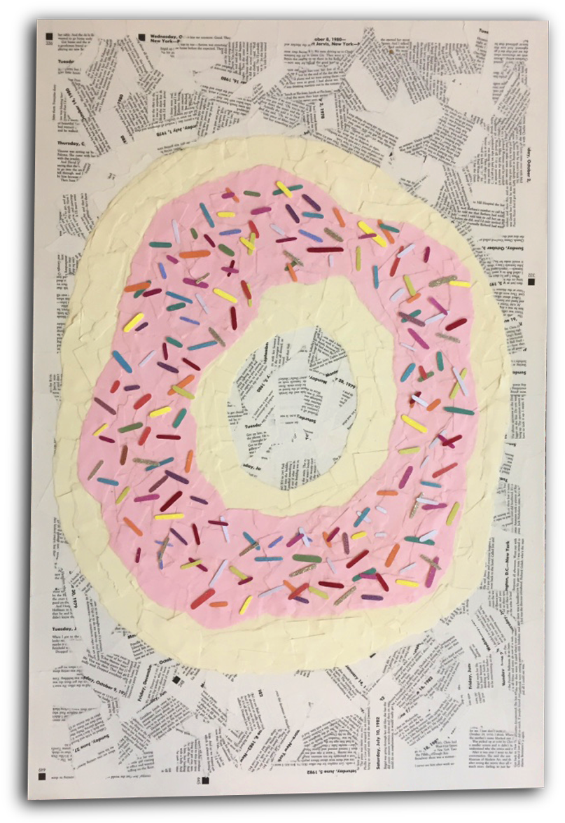 Paper Mache Pink Donut With Sprinkles - Doughnut (900x1200), Png Download