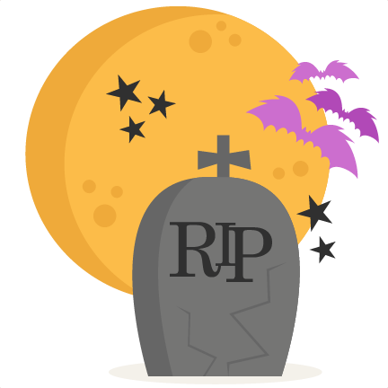 Tombstone With Moon Svg Scrapbook Cut File Cute Clipart - Cute Tombstone Clip Art (432x432), Png Download