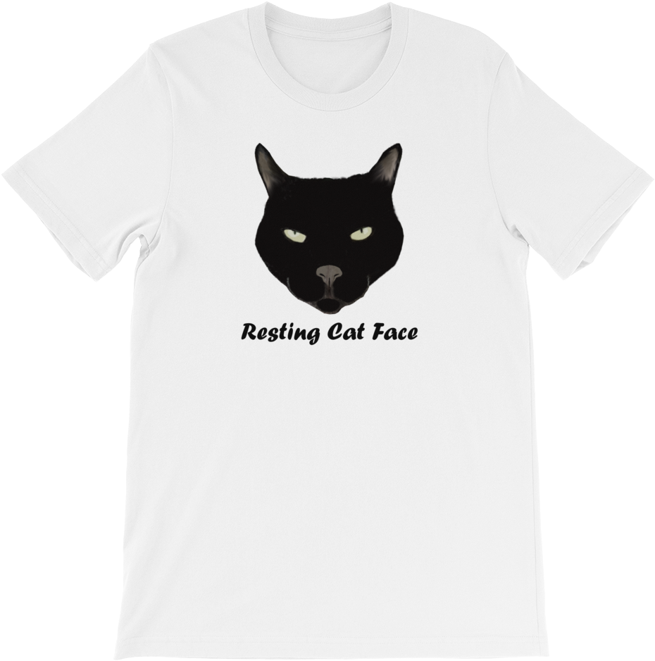 Resting Cat Face T-shirt - Black Cat (1000x1000), Png Download