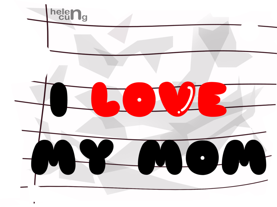 I Love You Mom Png Free Download - Graphic Design (900x672), Png Download