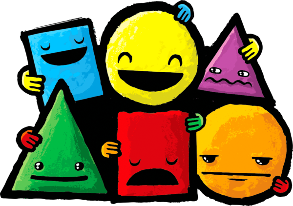 All Shapes And Helping Hands By Shawn Smith - Basic Shapes Cartoon Png (600x422), Png Download