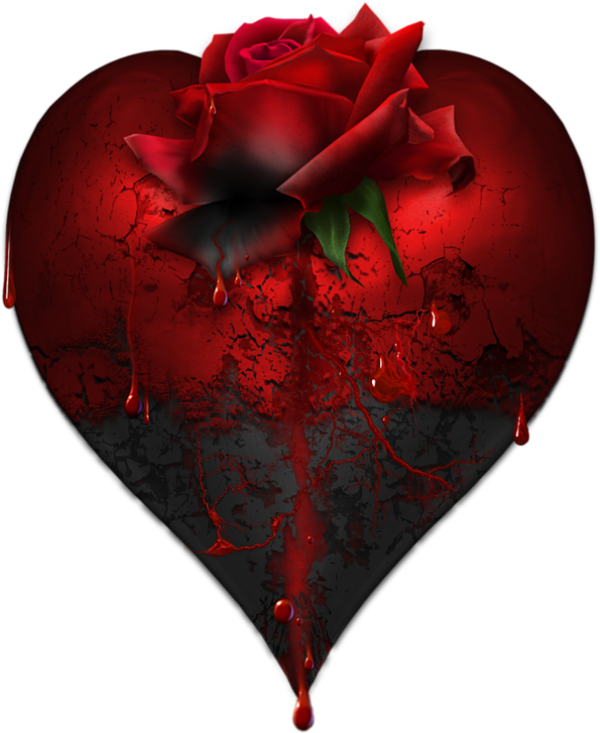 Dark Red Heart Png Freeuse Stock - Gothic Bleeding Heart (600x733), Png Download